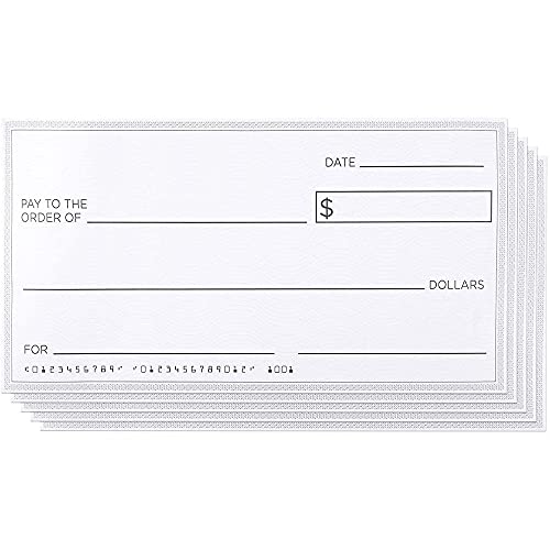 Blue Panda Giant Checks (5-Count) - Cheques falsos gigantes de novedad para premios de donaciones, donaciones y recaudaciones de fondos, 30 x 16 pulgadas