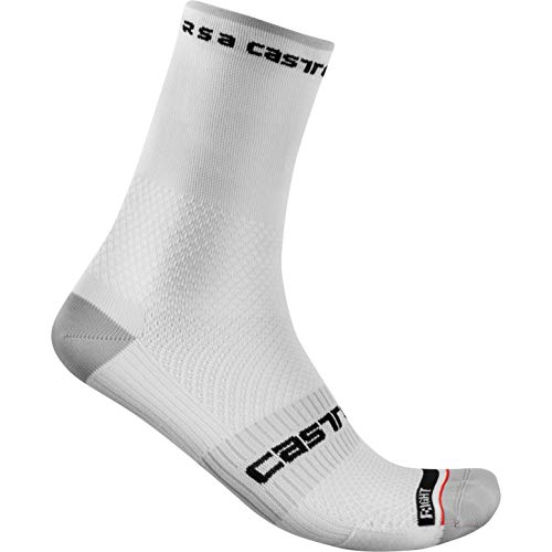CASTELLI Rosso Corsa Pro 15 Sock Calcetines, blanco, L para Hombre
