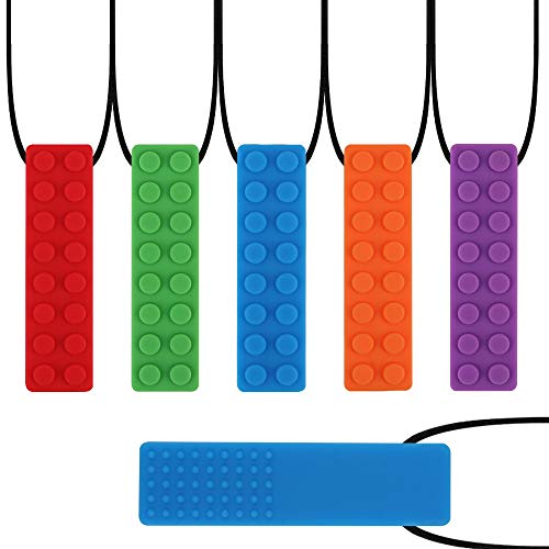 Collar de masticación sensorial yidenguk, juguete de dentición colorido de 5 piezas para dentición y perfecto para niños dentición de bebés