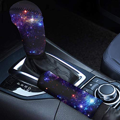 Coloranimal Galaxy Universe Star Night Starry - Juego de 2 protectores de palanca de cambios para coche, SUV, Jeep, funda para palanca de cambios y freno de mano