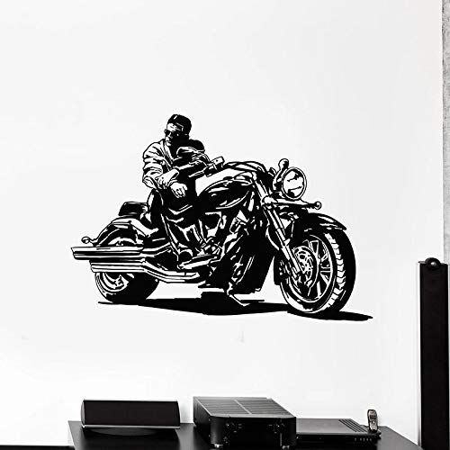Cool Motorcycle Rider Harley locomotora carrera motocicleta velocidad deporte extremo pegatina de pared vinilo arte calcomanía niño dormitorio Club decoración del hogar Mural
