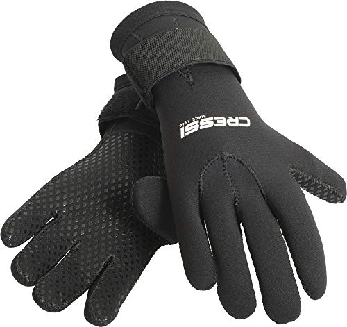 Cressi Black Gloves Resilient Guantes de Neopreno 3mm para apnea y Buceo, Adultos Unisex, Negro, L