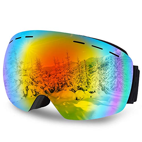 DIAOCARE Gafas de Esquí, OTG Gafas de Snowboard Anti Niebla 100% UV400 Protección Gafas de Ventisca Máscara Gafas Esqui Snowboard para Hombre Muje
