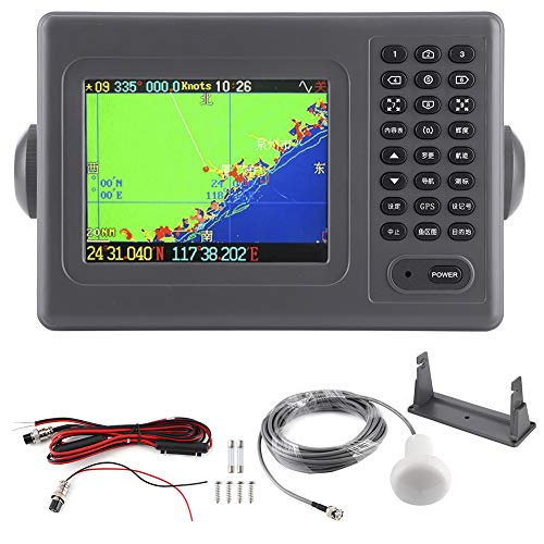 EBTOOLS Navegación GPS, 5.6 pulgadas Navegador GPS Pantalla LCD en color Carta Plotter Suministros de navegación Unidades GPS de automóvil para embarcaciones marinas DC 11‑35V