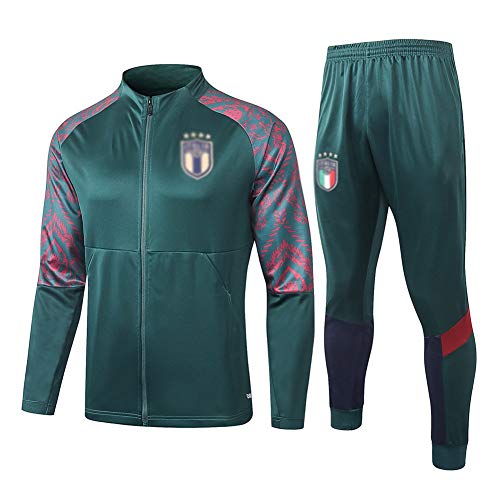 FHUA Europea de Formación Club de fútbol Juego de los Hombres de Manga Larga Transpirable Deporte Jersey (Top + Pants) -A1340 Chándales Deportivos de Fútbol (Size : L)