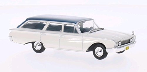 Ford Ranch Wagon, blanco/metallic-turquesa, 1960, Modelo de Auto, modello completo, WhiteBox 1:43
