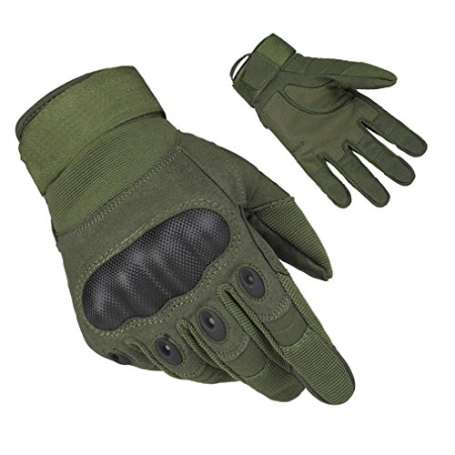 FreeMaster Men\'s Full Finger Outdoor Sports Working Gloves Camping Hiking Bike Cycling Climbing Cross Country Motorcycle Skiing Gloves (Green, M)