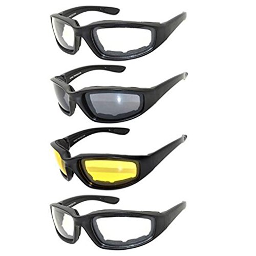 Gafas para Moto y Montar, Juego de 4 pares de Gafas Para Ciclistas Todo Tiempo Para Actividades al Aire Libre