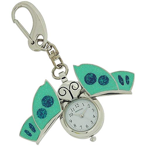 GTP Unisex Novelty Blue Enamel Butterfly Clock Keyring The Ideal Gift IMP746
