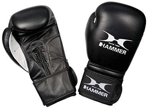 Hammer Boxing Premium Fight - Guantes de Boxeo para Combate, Color Negro, Talla 16 oz