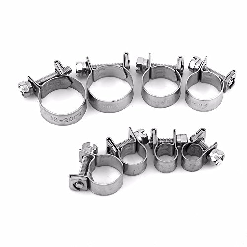 Hand Tools Wrench 10Pcs Stainless Steel Hose Clamps Fuel Line Hose Pipe Clamp Clip Fastener Hardware 6Mm-20Mm Optional Size 7