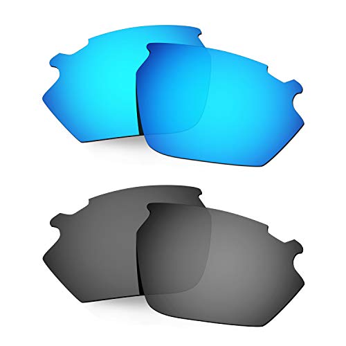 HKUCO Lentes de Repuesto para Rudy Stratofly Gafas de Sol Azul/Negro Polarizado