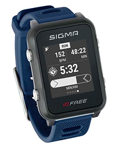 iD.FREE reloj multideportivo con GPS para el aire libre y navegación, notificaciones inteligentes, Geocaching, medición de pulso en la muñeca, a prueba de agua, incl. soporte para bicicleta, blue