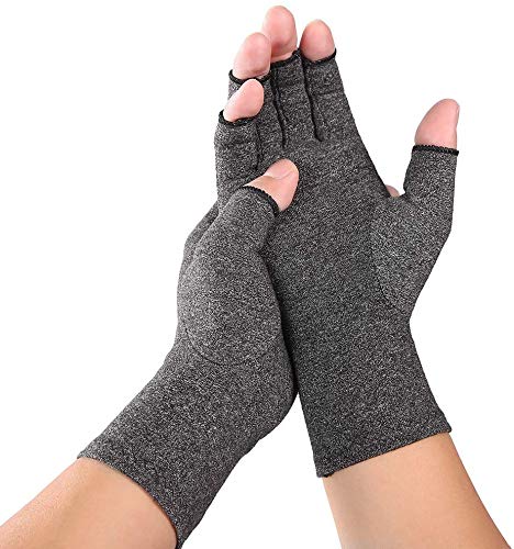 JADE KIT Arthritis Gloves, Compresión Artritis Guantes sin Dedos Aliviar el Dolor para Osteoartritis, el Túnel Carpiano, la Tendinitis【M】