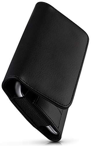 moex Cómoda funda horizontal con clip para cinturón compatible con Doogee S59 Pro, uso universal con trabilla para cinturón y cierre magnético, color negro