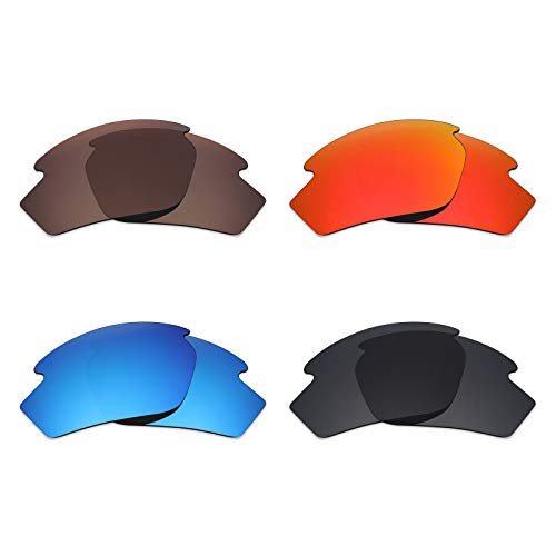 Mryok 4 pares de lentes polarizadas de repuesto para gafas de sol Rudy Project Rydon, color negro/rojo fuego/azul hielo/marrón bronce