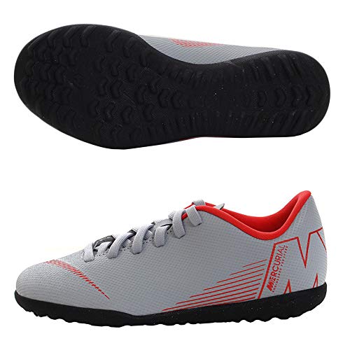 Nike Jr Vapor 12 Club GS TF, Zapatillas de fútbol Sala Unisex Adulto, Multicolor (Wolf Grey/Lt Crimson/Black 060), 38.5 EU