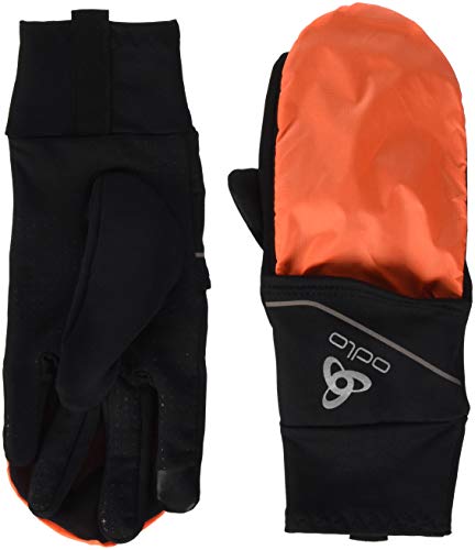Odlo Gloves Intensity Cover Safety Light Guante, Unisex Adulto, Black – Orange Clown Fish, Extra-Large