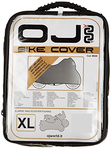 OJ JM02614 - Funda de Tela de poliéster para la Moto, Impermeable, con Costuras termoselladas, Color Negro, Talla XL