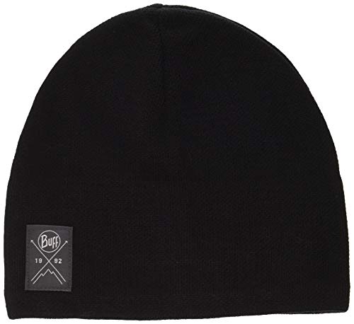 Original Buff - Knitted & Polar Hat Solid Unisex Adulto, talla unica, color Solid Black/Grey Vigore