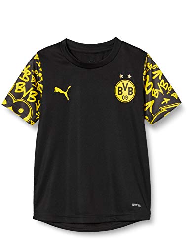 PUMA BVB Stadium Jersey Jr Camiseta, Unisex niños, Puma Black/Cyber Yellow/Away, 176