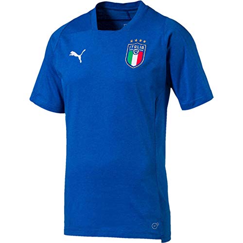 PUMA FIGC Italia Casual Performance Camiseta de SS Camiseta, Hombre, 752323 09, Team Power Blue Heather, Small