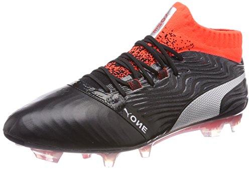 Puma One 18.1 FG, Zapatillas de Fútbol Hombre, Negro Black Silver-Red Blast 01, 40.5 EU