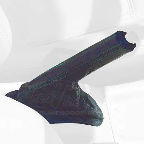 RedlineGoods Funda para Freno de Mano Compatible con Volkswagen Golf MK IV 1997-03 Cuero Negro Costura Azul