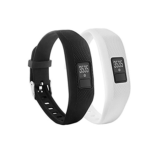 Repuesto de correa con hebilla para reloj Fit-power de silicona suave para pulsera fitness Vivofit 3 Garmin (sin rastreador), Pack of 2