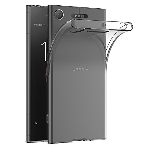 REY Funda Carcasa Gel Transparente para Sony Xperia XZ1, Ultra Fina 0,33mm, Silicona TPU de Alta Resistencia y Flexibilidad