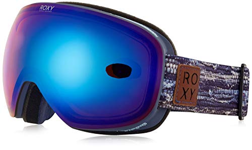 Roxy Popscreen J Sngg Bqy3 Snowboard Goggles, Mujer, Blanco (Crown Blue_Denim Stripes), Única