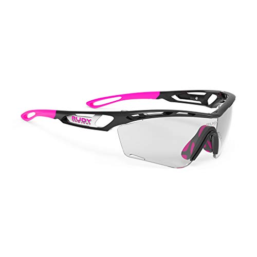 Rudy Project Tralyx - Gafas de sol para correr y ciclismo, rosa (Negro brillante/Rosa), Talla única