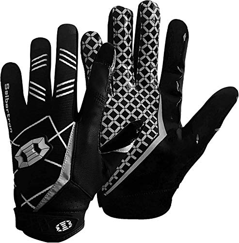 Seibertron Pro 3.0 Elite Ultra-Stick Sports Receiver Glove American Football Gloves Youth and Adult/Guantes de fútbol Americano para Juventud y Adulto Black S