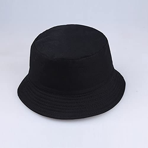Sombrero con Estampado Gorra Sombrero de Cubo Reversible Sombreros de Sol de Verano para Mujeres Hombres Gorro -Black