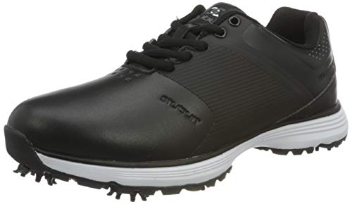 Stuburt Golf SBSHU1125 PCT II Dri-Back - Zapatos de Entrenamiento de Golf Impermeables de Microfibra cómoda con Pinchos, Hombre, SBSHU1125, Negro, 40,5 EU