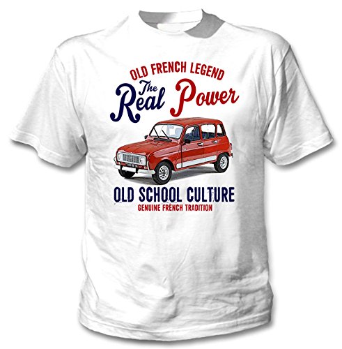 TEESANDENGINES - Camiseta para hombre Renault 4 GTL Clan francés blanco Blanco blanco L