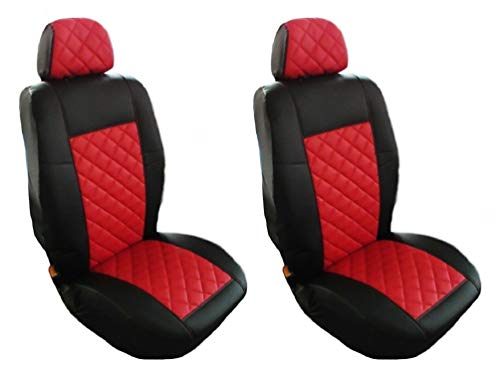 Texmar diseñado para adaptarse a asientos delanteros para Peugeot Boxer, Citroën Jumper y Relé, Fiat Ducato 2006 – 2018, piel ecológica roja 1+1