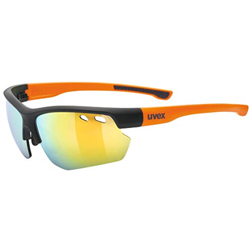 Uvex Sportstyle 115 Gafas de Deporte, S532057, Black Matt/Orange, One Size