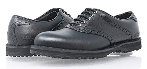 Zapatos de golf Portmann® 2017 para el tour clásico de golf | Cuero a prueba de agua durable., BLACK CAL.\BLACK CROC, 44