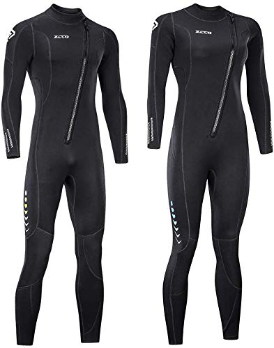 ZCCO Traje de Neopreno Ultra elástico de 3 mm con Cremallera Frontal, Traje de Buceo Completo, una Pieza para Hombres y Mujeres, esnórquel, Buceo, natación, Surf (Hombre XXX-Large