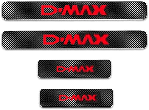 4 Piezas Coche Fibra Carbono Decoración para estribos Kick Plates para Isuzu D-max, Anti-scratch Protector Styles Decorative Accessories