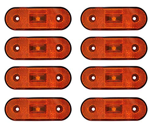 8 x 12 V 24 V LED luces de marcador lateral con cable ámbar naranja contornos lámparas camión camión remolque accesorios decoración impermeable E-marcado