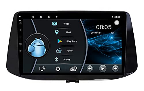 AEBDF Android 10 Autoradio navegación del Coche Reproductor Multimedia estéreo GPS Radio Sat Nav Pantalla táctil para Hyundai i30 2017 2018,8 Core 4G WiFi 4+64(1din)