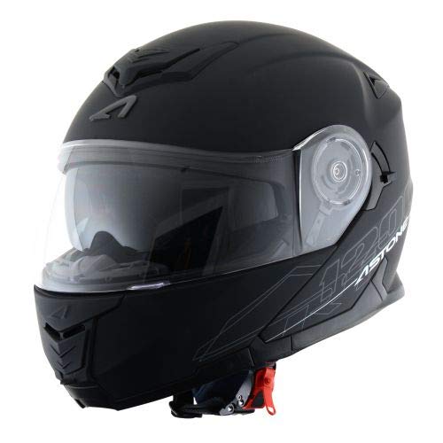 Astone Helmets - RT1200 Monocolor- Casque de moto modulable - Casque de moto polyvalent - Casque de moto homologué - Coque en polycarbonate - matt black M