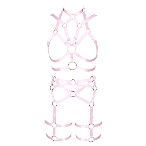 BBOHSS Body Harness Mujeres Bra Lencería Arnés Bras Strappy Bralette para Mujeres - rosa - Talla Única
