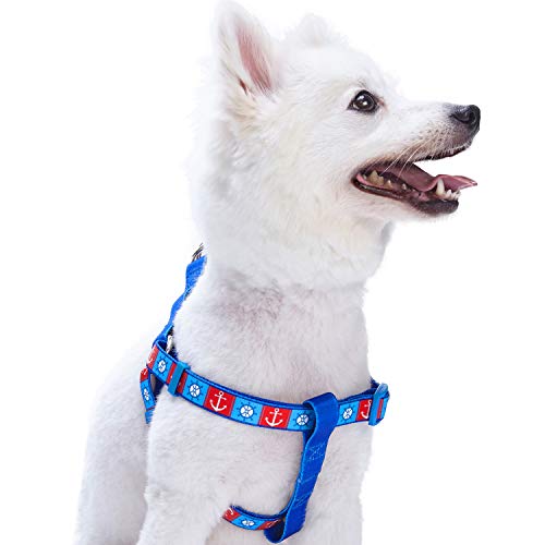 Blueberry Pet Step-in Classy Bon Voyage Nautical Ocean Harbor Designer Dog Harness, Small
