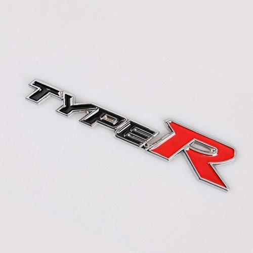 Calcomanías de metal 3D para el cuerpo del maletero del coche TYPER SI, emblema de letra para Honda Typer Civic Accord Odyssey Spirior CRV, accesorios NETANT (nombre del color: negro rojo)