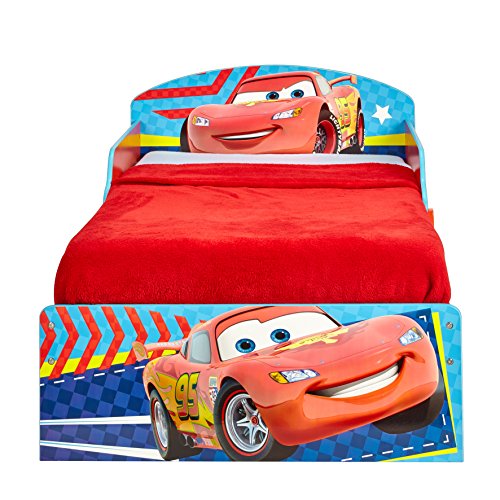 Cars Infantil con Espacio de Almacenamiento Debajo de la Cama, Madera, Azul y Rojo, 59.00x142.00x77.00 cm