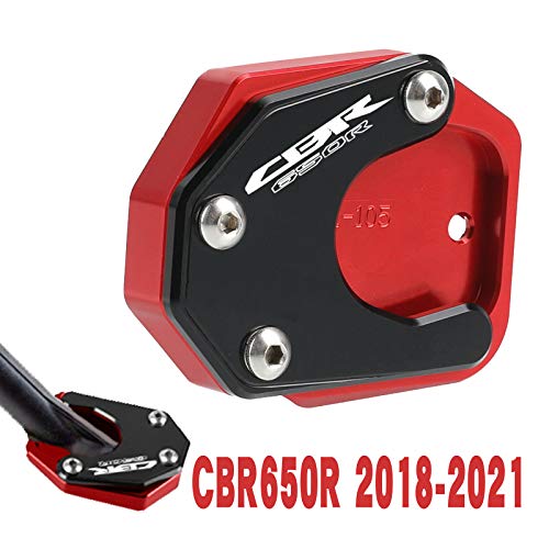 CBR650R Extensión del Soporte Lateral Para Honda CBR650R CBR 650 R 2018 2019 2020 2021（Rojo+Negro）