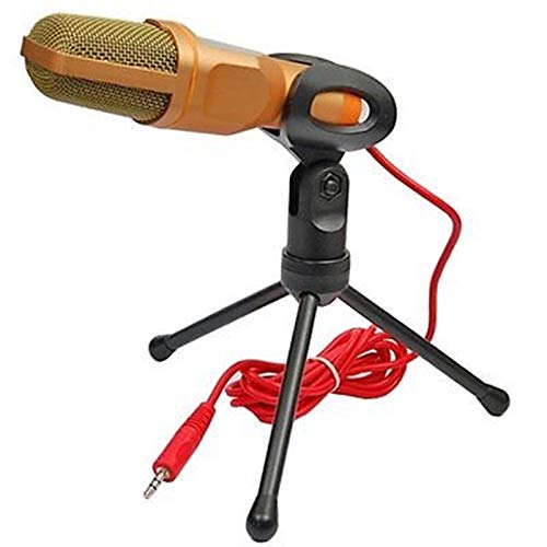 DERCLIVE Micrófono de grabación de condensador profesional de audio de 3,5 mm con micrófono USB Plug and Play, perfecto para Youtube, Skype, grabación, juegos, etc